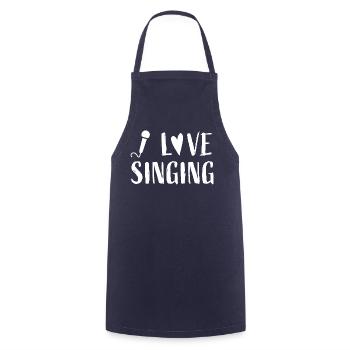 I love singing - Music Musician Singer - Cooking Apron - navy - Front - AI Model Male 185 dark (185cm)