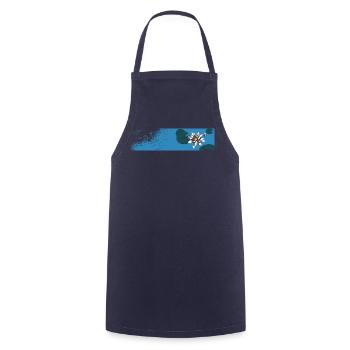 Blaue Seerose auf dem Wasser - Kochschürze - Navy - Vorne - AI Model Male 185 dark (185cm)