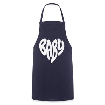 Baby - New born / Partner Small Heart (Custom Colo - Cooking Apron - navy - Front - AI Model Male 185 dark (185cm)