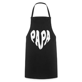 Papa - Small Heart (Custom Color) - Cooking Apron - black - Front - AI Model Male 185 dark (185cm)