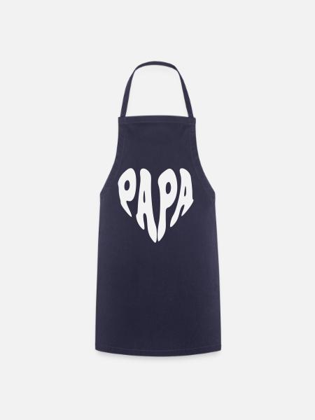 Papa – Kleines Herz (Sonderfarbe) - Kochschürze - Navy
