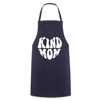 Kind Mom Heart Logo - Customizable color - Cooking Apron - navy - Front - AI Model Male 185 dark (185cm)