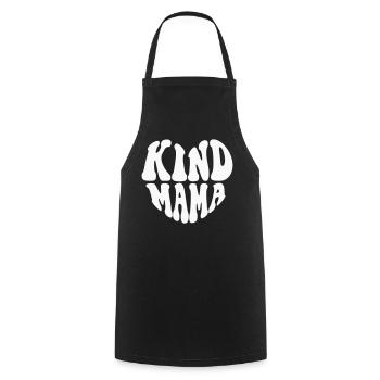 Logo Kind Mama Heart - Couleur personnalisable - Tablier de cuisine - noir - Devant - AI Model Male 185 dark (185cm)