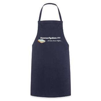 LIEBEVOLL Hausaufgaben-Mythos - Kochschürze - Navy - Vorne - AI Model Male 185 dark (185cm)