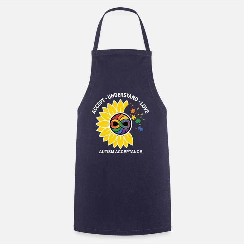 Icône du tournesol d’acceptation de l’autisme - Tablier de cuisine - marine