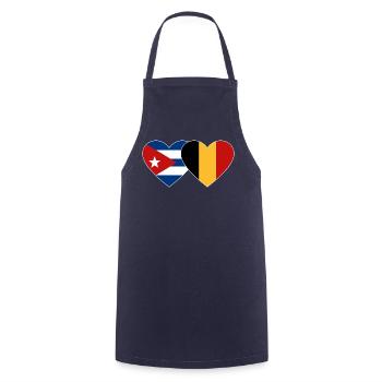 Cœur du drapeau de Cuba Belgique - Tablier de cuisine - marine - Devant - AI Model Male 185 dark (185cm)