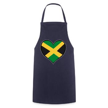Jamaika_Herzflagge - Cooking Apron - navy - Front - AI Model Male 185 dark (185cm)