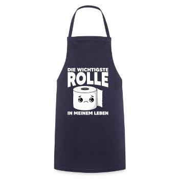 Klopapier Toilettenpapier Lustiger Spruch Humor - Kochschürze - Navy - Vorne - AI Model Male 185 dark (185cm)