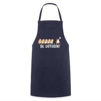 Lemminge Be Different Individualität Statement Hum - Kochschürze - Navy - Vorne - AI Model Male 185 dark (185cm)