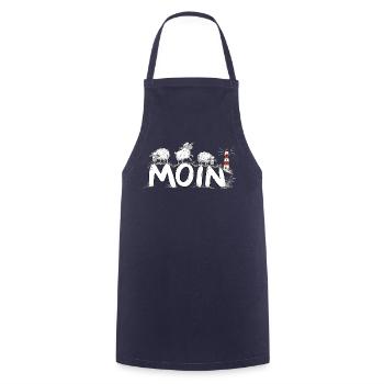 Moin Schafe Leuchtturm Nordsee Küstenhumor - Kochschürze - Navy - Vorne - AI Model Male 185 dark (185cm)