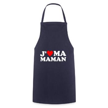 J' aime ma maman cadeau fête des mères - Tablier de cuisine - marine - Devant - AI Model Male 185 dark (185cm)