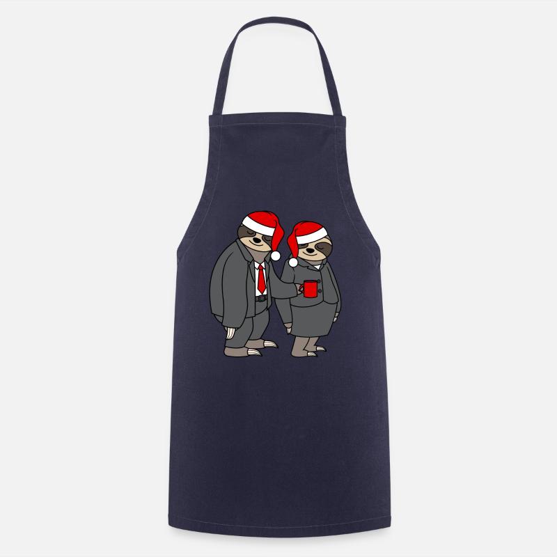 Dovendyr par julehat parrer julemanden - Forklæde - marineblå