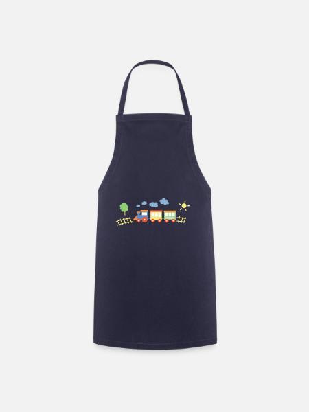 Train avec des wagons - Tablier de cuisine - marine