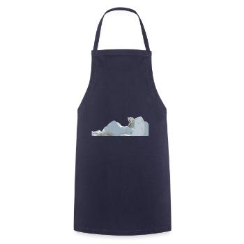 Ours polaire sur - Tablier de cuisine - marine - Devant - AI Model Male 185 dark (185cm)