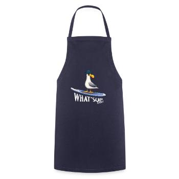 WHAT SUP Beaches Mer du Nord Mer Baltique Surfer Mouette - Tablier de cuisine - marine - Devant - AI Model Male 185 dark (185cm)