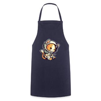 Meownaut astronaut cat for cat daddy - Cooking Apron - navy - Front - AI Model Male 185 dark (185cm)