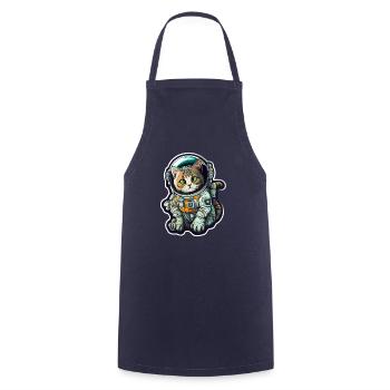 Meownaut astronaut cat for cat daddy - Cooking Apron - navy - Front - AI Model Male 185 dark (185cm)