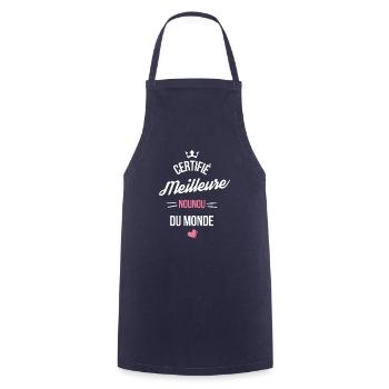 certifié meilleure nounou - Tablier de cuisine - marine - Devant - AI Model Male 185 dark (185cm)