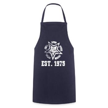 1975 Vintage - Cooking Apron - navy - Front - AI Model Male 185 dark (185cm)