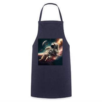 Astronaut in Space - Cooking Apron - navy - Front - AI Model Male 185 dark (185cm)