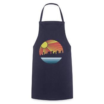 Vintage Sunset City - Kochschürze - Navy - Vorne - AI Model Male 185 dark (185cm)