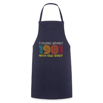Vintage 1981 - Cooking Apron - navy - Front - AI Model Male 185 dark (185cm)