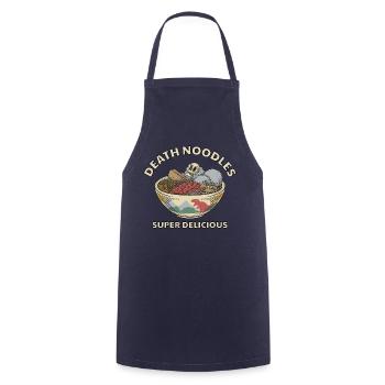 Noodles of Death Meatballs - Cooking Apron - navy - Front - AI Model Male 185 dark (185cm)