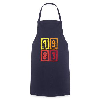 1983 40e anniversaire - Tablier de cuisine - marine - Devant - AI Model Male 185 dark (185cm)
