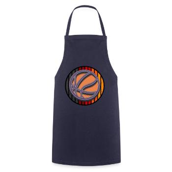 Basket-ball rétro - Tablier de cuisine - marine - Devant - AI Model Male 185 dark (185cm)