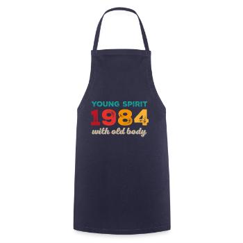 Millésime 1984 - Tablier de cuisine - marine - Devant - AI Model Male 185 dark (185cm)