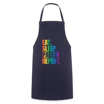 Eat Sleep Padel Repeat - Kochschürze - Navy - Vorne - AI Model Male 185 dark (185cm)