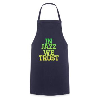 In Jazz we Trust - Kochschürze - Navy - Vorne - AI Model Male 185 dark (185cm)