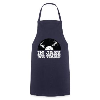 In Jazz we Trust - Cooking Apron - navy - Front - AI Model Male 185 dark (185cm)