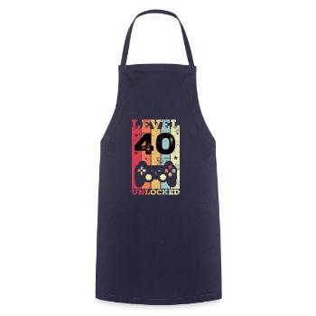 40th Birthday Gamer - Cooking Apron - navy - Front - AI Model Male 185 dark (185cm)