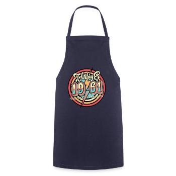 Vintage 1961 - Cooking Apron - navy - Front - AI Model Male 185 dark (185cm)