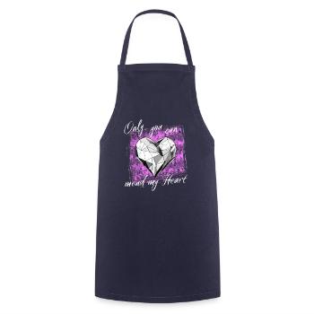Only you can mend my heart - Cooking Apron - navy - Front - AI Model Male 185 dark (185cm)