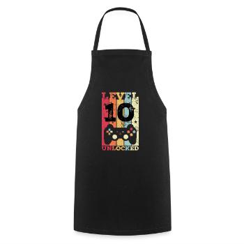 10th Birthday Gamer - Cooking Apron - black - Front - AI Model Male 185 dark (185cm)
