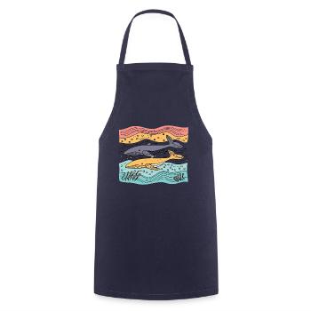 Free Whales in the Sea - Cooking Apron - navy - Front - AI Model Male 185 dark (185cm)