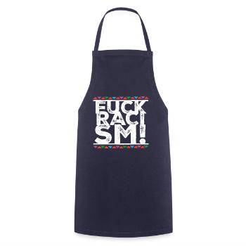 Fuck Racism - Kochschürze - Navy - Vorne - AI Model Male 185 dark (185cm)