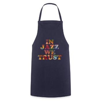 In Jazz we Trust - Kochschürze - Navy - Vorne - AI Model Male 185 dark (185cm)
