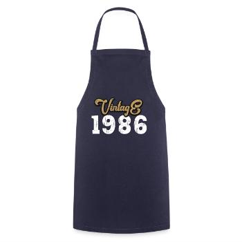 1986 Vintage - Cooking Apron - navy - Front - AI Model Male 185 dark (185cm)