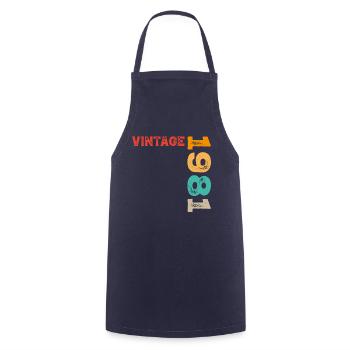 Vintage 1981 - Cooking Apron - navy - Front - AI Model Male 185 dark (185cm)