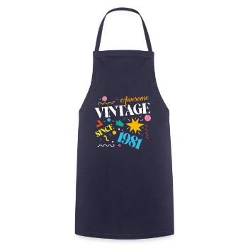 Vintage 1981 - Cooking Apron - navy - Front - AI Model Male 185 dark (185cm)