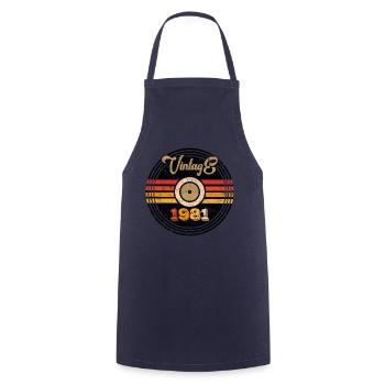 Vintage 1981 - Cooking Apron - navy - Front - AI Model Male 185 dark (185cm)