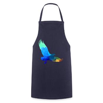 eagle,watercolor,blue,colorful,painting,bird,turquoise - Cooking Apron - navy - Front - AI Model Male 185 dark (185cm)