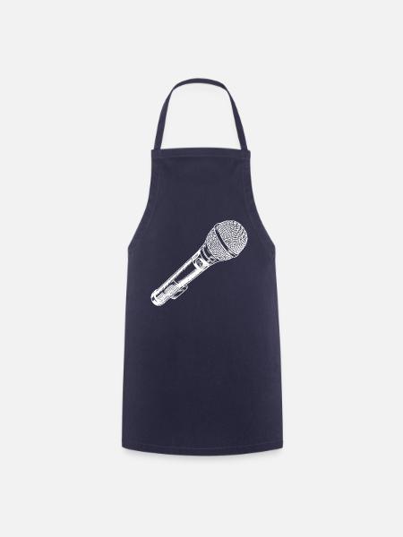 Mikrofon Hand gezeichnet - Kochschürze - Navy