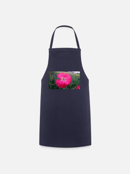 Rote Blume - Kochschürze - Navy