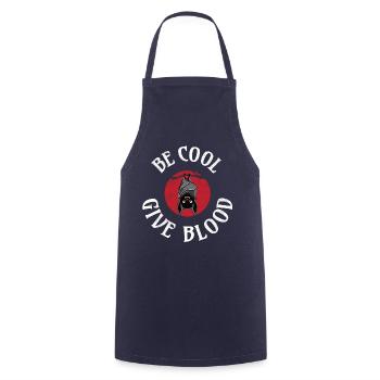 Be cool, give Blood! Fledermaus - Kochschürze - Navy - Vorne - AI Model Male 185 dark (185cm)