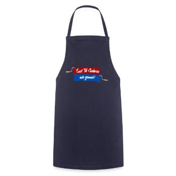 For 30 years as if painted - 30th birthday anniversary - Cooking Apron - navy - Front - AI Model Male 185 dark (185cm)