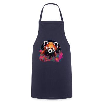 Roter panda,panda, Blumen, Malerei - Kochschürze - Navy - Vorne - AI Model Male 185 dark (185cm)